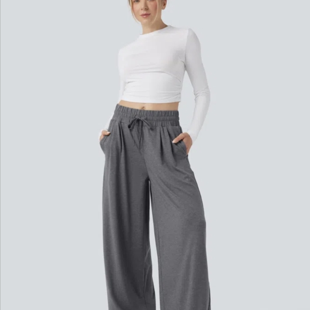 HALARA Charcoal Wide-Leg Pants